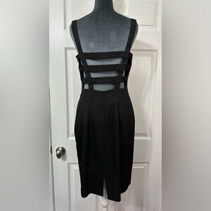 EtAl VTG Black Backless Dress strappy open backside zipper cocktail little black
